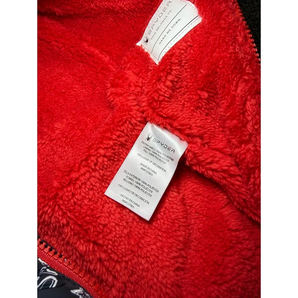 Spyder Baby Snowsuit Winter Ski Snow Suit Black Red Print 9/12M Outdoor Gorpcore